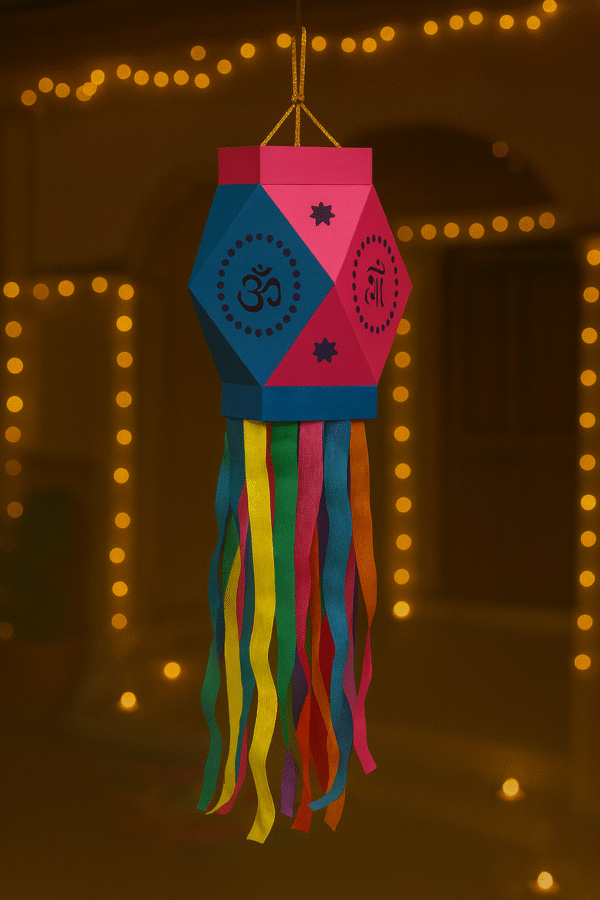Lantern Kit / Aakash Butti - Blue & Pink