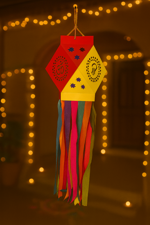 Lantern Kit / Aakash Butti - Red & Yellow