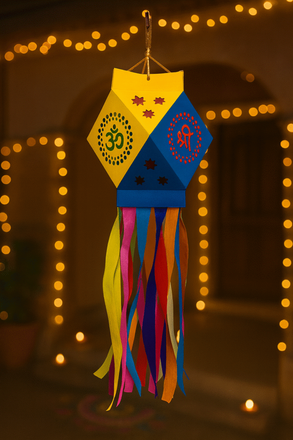 Lantern Kit / Aakash Butti - Blue & Yellow