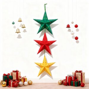 Christmas Star Hanging Decor Kit - (set of 3 Stars)